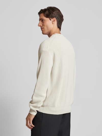 BOSS Orange Strickpullover mit Label-Detail Modell 'Acircolo' Offwhite 5