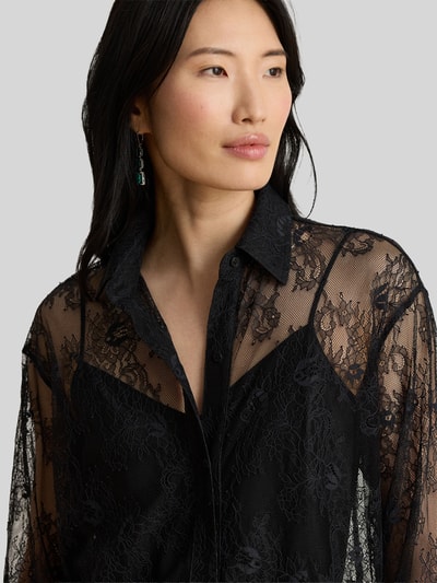 Lauren Ralph Lauren Loose Fit Langarmbluse aus floraler Spitze Black 3