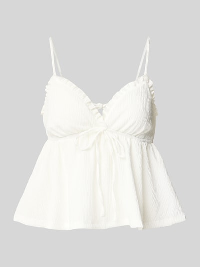 Gina Tricot Trägertop mit Schnürung und V-Ausschnitt Weiss 2