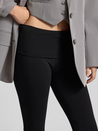 Review Skinny Fit Bootcut Leggings mit breitem Bund Black 3