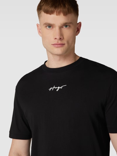 HUGO T-shirt z okrągłym dekoltem model ‘Dontevideo’ Czarny 3