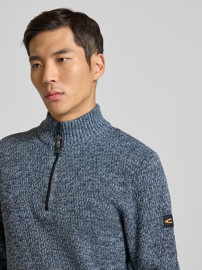 camel active Slim Fit Troyer mit Reißverschluss Modell 'Mouline' Petrol 3