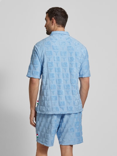 Carlo Colucci Regular Fit Poloshirt mit Knopfleiste Modell 'BEACHWEAR' Hellblau 5