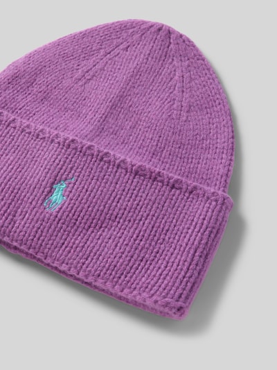 Polo Ralph Lauren Czapka wełniana z wyhaftowanym logo Purpurowy 2