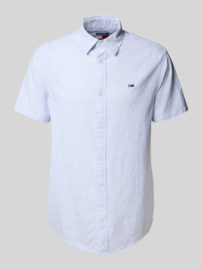 Tommy Jeans Regular fit vrijetijdsoverhemd van een mix van katoen en linnen
 Lichtblauw - 2