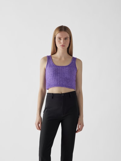 BAUM & PFERDGARTEN Crop Top in Strick-Optik Lila 4