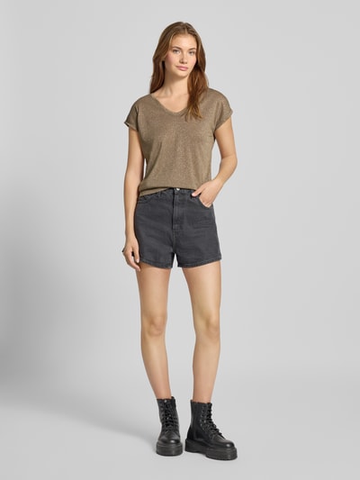 Only Regular fit T-shirt met viscose, model 'SILVERY' Taupe - 1