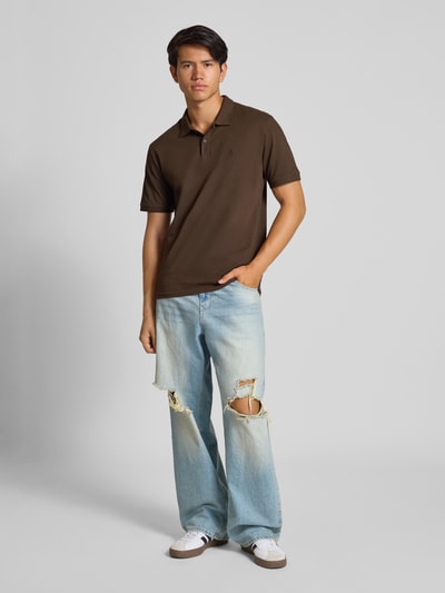 Jack & Jones Poloshirt met korte knoopsluiting Donkerbruin - 1