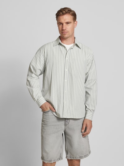 WOODBIRD Freizeithemd mit Knopfleiste Modell 'Buzo' Hellgrau 4