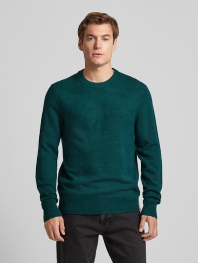 Scotch & Soda Regular fit gebreide pullover met ronde hals Petrol - 4