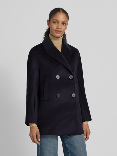 Max Mara Studio Regular Fit Mantel aus reiner Schurwolle Modell 'SHEREE' Marine 4