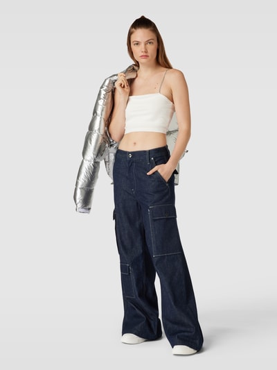 Only Crop Top mit Feinripp Modell 'RHINA' Weiss 1