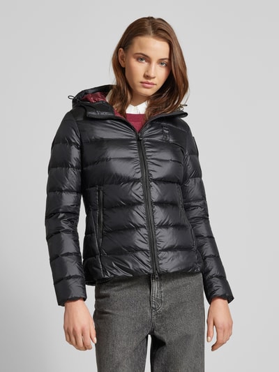 Blauer Usa Steppjacke mit Zwei-Wege-Reißverschluss Black 4