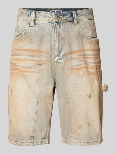 REVIEW Korte regular fit jeans in used-look Beige - 2