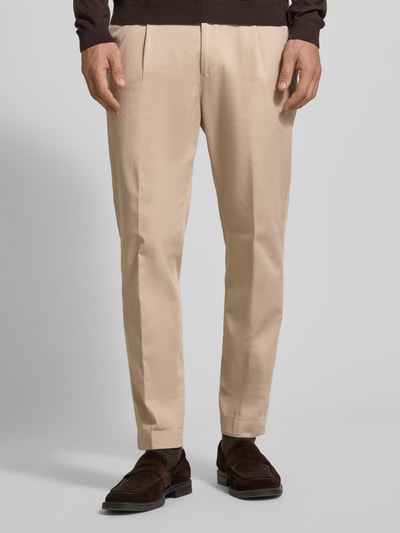 JOOP! Collection Stoffen broek met bandplooien, model 'Lester' Beige - 4