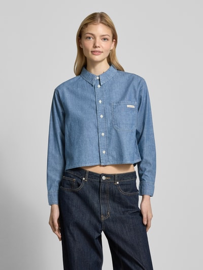 Calvin Klein Jeans Cropped Bluse in Denim-Optik Jeansblau 4