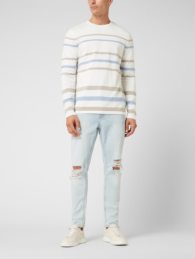 Tom Tailor Denim Pullover mit Streifenmuster Offwhite 1