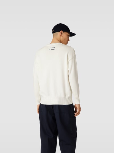 Lardini Pullover mit Motiv-Stitching Offwhite 5