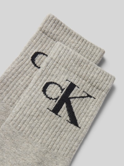 Calvin Klein Jeans Socken mit elastischem Rippenbündchen im 2er-Pack Hellgrau Melange 2