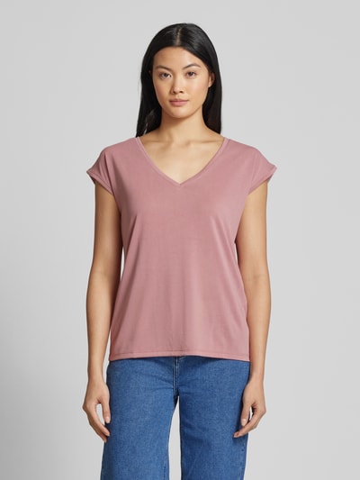 Vero Moda Comfort Fit T-Shirt mit Modal-Anteil Modell 'FILLI' Rosa 4