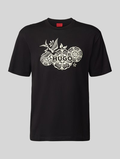 HUGO Regular Fit T-Shirt aus reiner Baumwolle Modell 'DANGEN' Black 2