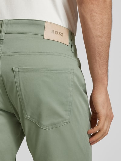 BOSS Slim fit stoffen broek met stretch, model 'Delaware' Rietgroen - 3