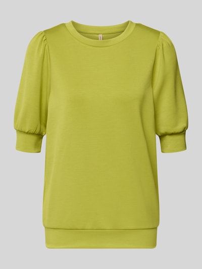 Produktfoto, Sweatshirt mit 1/2-Arm Modell 'BANU' von Soyaconcept in Hellgrün, Material-Mix mit Modal-Anteil, Regular Fit, Rundhalsausschnitt, Puffärmel