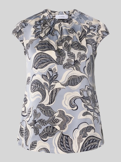 comma Bluzka z okrągłym dekoltem Szaroniebieski 2