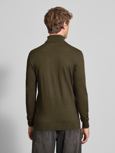 Blend Rollkragenpullover mit Label-Detail Modell 'BAGGE' Oliv 5