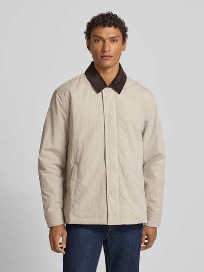 BOSS Orange Regular Fit Jacke mit Cord-Kragen Modell 'LEIDON-ZIP_M' Sand 4