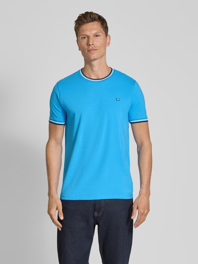 Christian Berg Men T-shirt met ribboorden Oceaanblauw - 4