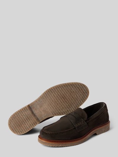 Marc O'Polo Loafer aus Rindsvelours mit Kreppsohle Dunkelbraun 4
