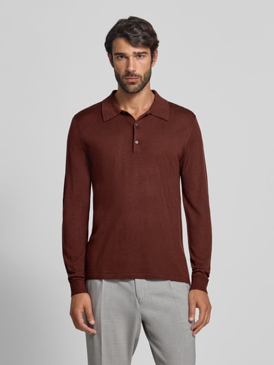 Tiger Of Sweden Strickpullover aus Merinowolle mit Kentkragen Bordeaux 4