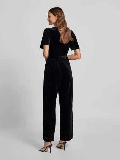 Apricot Jumpsuit in schimmernder Optik mit Bindegürtel Black 5