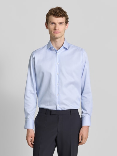 Christian Berg Men Regular fit zakelijk overhemd van premium materiaal met haaikraag Bleu - 4