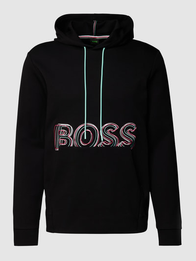 BOSS Green Bluza z kapturem i wyhaftowanym logo model ‘Soody 1’ Czarny 2