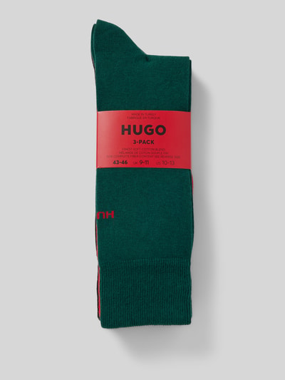 HUGO Socken mit Label-Stitching im 3er-Pack Dunkelgruen 3