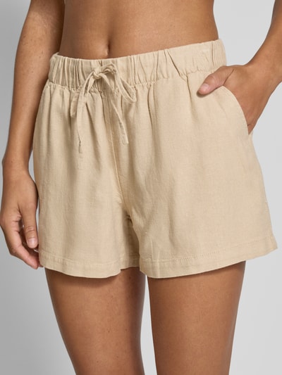 ONLY Loose Fit Shorts aus Viskose-Leinen-Mix Modell 'CARO' Sand 3