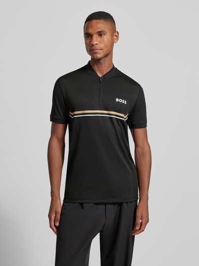 BOSS Green Slim fit poloshirt met logoprint, model 'TOC SPIN BODYMAPP 1027' Zwart - 4