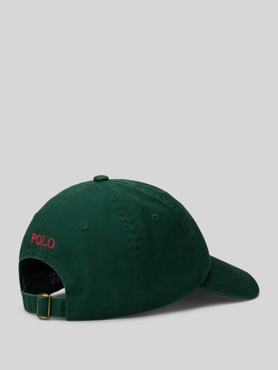 Productfoto, Basecap uit pure katoen van Polo Ralph Lauren, effen donkergroen, geborduurd logo, verstelbare sluiting, luchtgaatjes