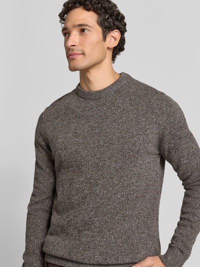 Barbour Pullover aus Woll-Seide-Mix mit Rundhalsausschnitt Modell 'TISBURY' Taupe 3