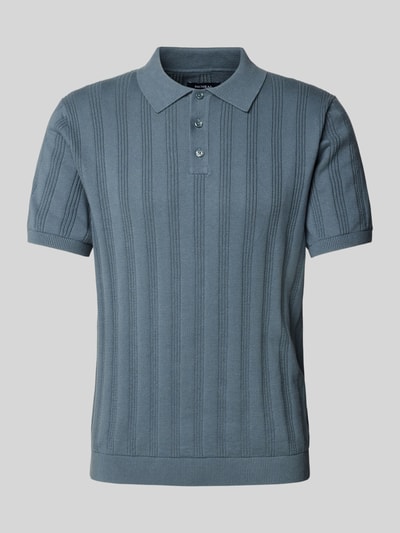 MCNEAL Regular fit poloshirt met structuurmotief Rookblauw - 2