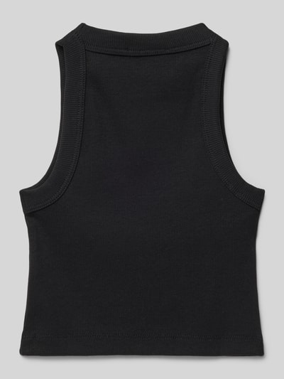 Mango Tanktop mit gerippten Abschlüssen Black 3