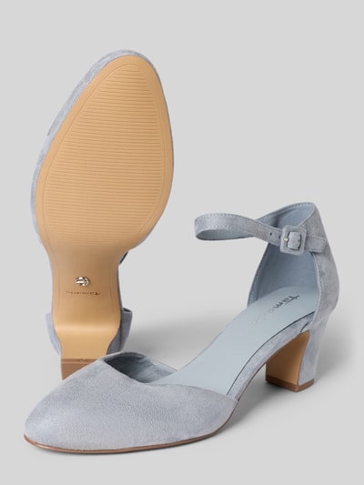 Produktfoto, Pumps in Velourslederoptik von Tamaris, jednokolorowy, nosek buta spiczasty, obcas stożkowy, sprzączka, lekko fakturowana podeszwa