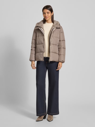 WHITE LABEL Steppjacke mit Kapuze Taupe 1