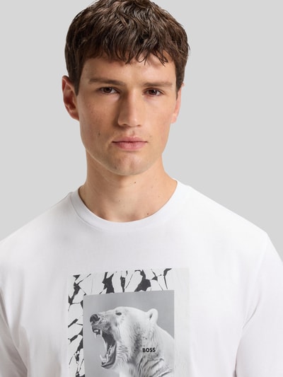 BOSS Orange Regular fit T-shirt van puur katoen Wit - 3