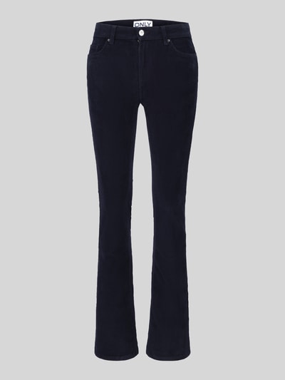 ONLY Fit and Flare Cordhose aus Baumwoll-Mix Modell 'MARY' Marine 2