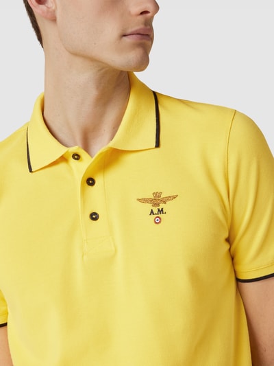 Aeronautica Militare Poloshirt mit Logo-Stitching Gelb 3