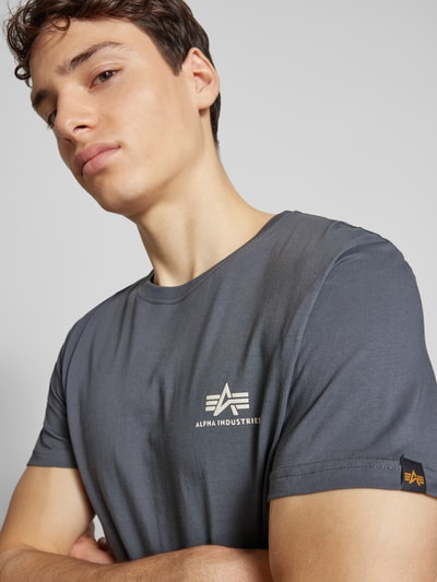 Alpha Industries T-shirt met labelprint Donkergrijs - 3