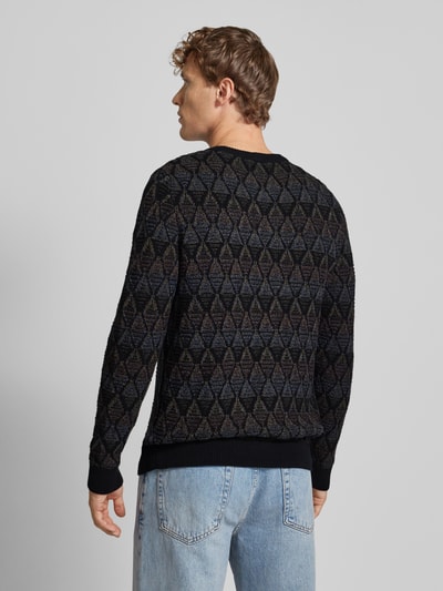 Jack & Jones Premium Sweter z dzianiny z prążkowanymi wykończeniami model ‘EDDIE’ Czarny 5